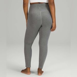 Lululemon Wunder Lounge Super-High-Rise Tight 28" Heathered Core Med Grey size 6